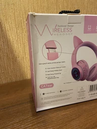 Беспроводные наушники ATD АКZ-К27L с кошачьими ушками, LED-подсветкой, Bluetooth, FM, MicroSD и микрофоном | Для детей и взрослых | Бежевые фото от покупателей 7