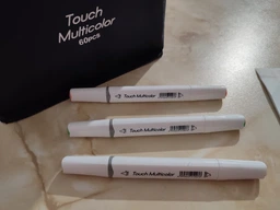 Маркери двосторонні Touch Multicolor 60 кольорів та Альбом на спіралі А5 на 50 аркушів Професійний набір для малювання фото від покупців 1