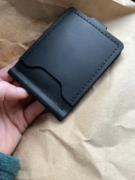 Зажим для денег на кнопке черный мужской Classic Button Black фото от покупателей 4