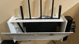 Настенная коробка для роутера Wi-Fi Полка 40*20,5*10 см Белая решетка 2 фото от покупателей 7