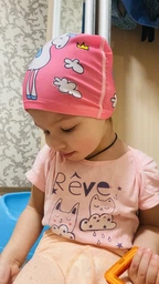 Тканевая шапочка для плавания для детей от 0.7-3 лет, универсальная розового цвета CP-13 A_1 №1