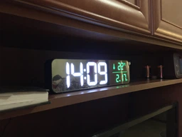 Часы настольные электронные зеркальные Losso Premium (GT) LONG с LED подсветкой, белые фото от покупателей 6
