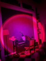 Светодиодная лампа для блогеров с проекцией заката / восхода NAZIM LED Sunset 16 цветов c пультом для селфи