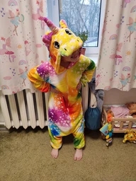 Кигуруми для девочек на молнии пижама Kigurumi единорог детский Звездами цветной Желтый 145-155 см (2004)