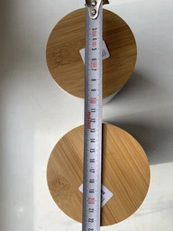 Ємність для зберігання МВМ MY HOME 800 мл Біла з деревом (KP-13 M WHITE/WOOD)