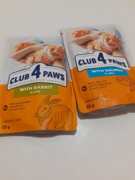 Вологий корм для кішок Club 4 Paws Premium Плюс з лососем в желе, 85 г фото від покупців 3