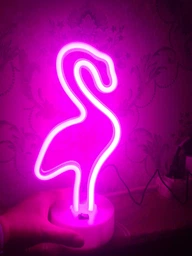 Неоновий світильник нічник Фламінго настільна декоративна лампа Neon Decoration Lamp - Рожевий фото від покупців 2