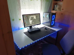 Стол письменный Дейв Ferrum-decor 750x1400x700 Черный металл ДСП Бетон 16 мм (FRD-106464) фото от покупателей 14