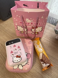 УМБ Powerbank портативная зарядка Hello Kitty 10000 mAh с чехлом Hello Kitty и в подарочной упаковке Розовый фото от покупателей 1