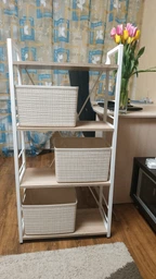 Етажерка 4/60 Ferrum-decor Серії Конект 120x60x28 сірий ДСП Дуб Артизан 16мм (XK00213) фото від покупців 6