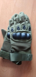 Тактичні рукавички Combat військові з посиленою долонею Хакі L