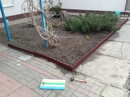 Декоративний бордюр для саду, 10х4х120 см, терракотовий, "зубці" (A-011291)
