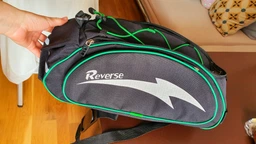 Велосумка на багажник ROWER Reverse сумка 40 х 17 х 22 см черно-белая с синим (0018)