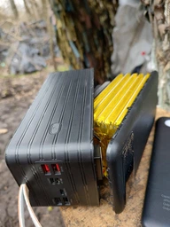 Павербанк Power bank 4 роз'єми I-Battery 80000 mAh з ліхтариком та вбудованими кабелями Чорна фото от покупателей 3