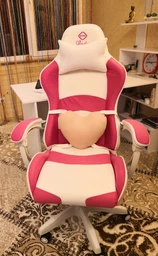 Крісло геймерське Bonro Lady 807 рожево-біле фото от покупателей 7