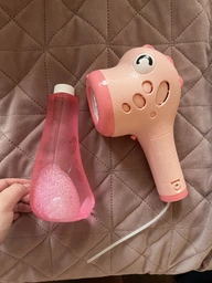 Генератор мыльных пузырей со светомузыкой Динозаврик игрушка Bubble stick dinosaur с батарейками в комплекте 35 см Розовый фото от покупателей 14