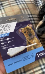 Капли на холку STRONG EFFECT от блох,клещей и комаров для собак 10-20кг