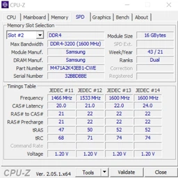 Ноутбучна оперативна пам'ять Samsung DDR4 16GB 3200MHz SO-DIMM 2Rx8 PC4-3200AA (M471A2K43EB1-CWE) фото від покупців 4