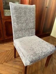 Чохол на стул KARNA LUME ART PREMIUM Молоко 0058 фото від покупців 6