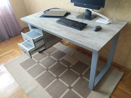 Письменный стол с ящиками Ferrum-decor Оскар 750x1200x700 металл Серый ДСП Белое 16 мм (OSK0057) фото от покупателей 1