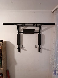 Настенный турник с брусьями PowerPullUp 4в1 c упором для пресса черный фото от покупателей 4