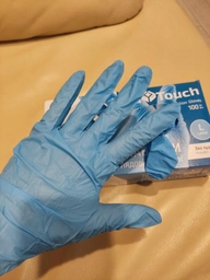 Одноразовые перчатки MedTouch нитриловые без пудры Размер L 100 шт Синие (4820226661092/Н325913) фото от покупателей 12