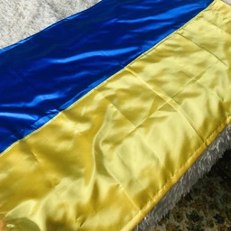Флаг Украины государственный, большой Smart, стрейч-атлас 90 х 141 см сине-желтый, с карманом для флагштока