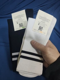 Набір чоловічих шкарпеток високих бавовняних Лео Теніс Sport Cotton 44-46 2 пари Білий/Чорний (ROZ6400172935)