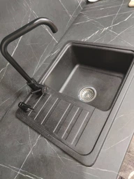 Гранітна мийка для кухні AquaMill DENVER чорна + Змішувач + Дозатор + Решітка фото від покупців 8