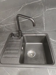 Гранітна мийка для кухні AquaMill DENVER чорна + Змішувач + Дозатор + Решітка фото від покупців 7