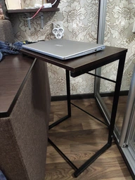 Приставний Столик Террі Ferrum-decor 650x440x330 Чорний метал ДСП Бетон 16 мм (TERR007)