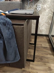 Приставний Столик Террі Ferrum-decor 650x440x330 Чорний метал ДСП Бетон 16 мм (TERR007) фото від покупців 1