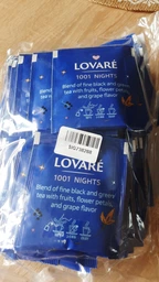 Бленд чорного та зеленого чаю Lovare "1001 ніч" з фруктами, пелюстками квітів та натуральним ароматом винограду 50 пакетиків в індивідуальних конвертах (4820097816218) фото від покупців 2