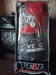 Перчатки боксерские кожаные Velo Star 2229 размер 12 унций Black-White