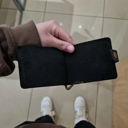 Зажим для денег на кнопке черный мужской Classic Button Black фото от покупателей 2