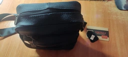 Мужская вертикальная сумка через плечо Vintage из натуральной кожи черного цвета (bg203fash70) фото от покупателей 7