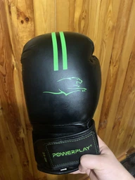 Боксерські рукавиці PowerPlay 3016 Contender Чорно-Зелені 12 унцій
