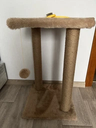 Когтеточка для кота дряпка Мур-Мяу Гламур 37х37х64 см для кошек в сизалевой веревке Светло Бежевый