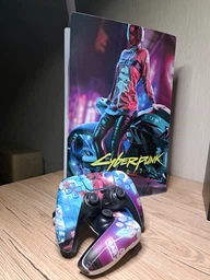Виниловые наклейки на PS5 Disk Drive version и геймпад DualSense Cyberpunk 2077 Sony PlayStation 5 игровая консоль Skin (PV5056) фото от покупателей 2