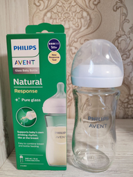 Скляна пляшечка для годування Philips AVENT Natural Природний потік 240 мл (SCY933/01) фото від покупців 3