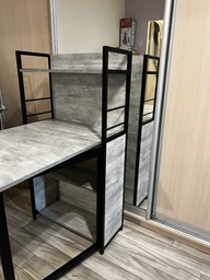 Стіл книжка з етажеркою Практик 1 Ferrum-decor 1200x640x990 Чорний метал ДСП Дуб Артизан 16 мм (FRD-104616) фото від покупців 3