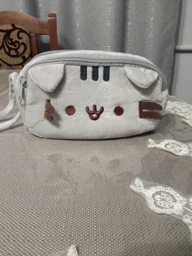 Плюшевый пенал-косметичка Pusheen LITZY ▸ котик, 2 отделения, 210×130 мм ▸ серый