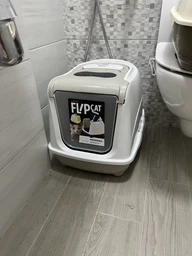 Туалет закритий для котів Moderna Flip Cat, 50 см х 39 см х 37 см, зелений фото від покупців 3