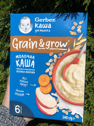 Дитяча молочна каша Gerber Вівсяно-пшенична Яблуко-Морква для дітей із 6 місяців 240 г (7613287944528) фото від покупців 15