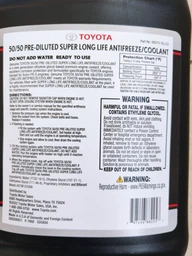 Антифриз Toyota Super Long Life Antifreeze Pre-Diluted 3.78 л (00272-SLLC2) фото от покупателей 2