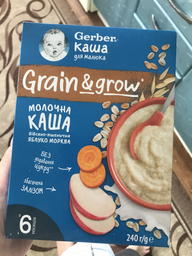 Дитяча молочна каша Gerber Вівсяно-пшенична Яблуко-Морква для дітей із 6 місяців 240 г (7613287944528) фото від покупців 5