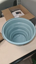 Dедро силіконове туристичне складане Collapsible Bucket Складене силіконове відро 1 0 літрів Помаранчеве фото від покупців 1