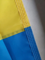 Флаг Украины государственный уличный габардин с кольцами для крепления на клипсы флагштока Сине-желтый 140 х 90 см Kayfovo UA-1 фото от покупателей 6