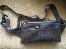 Сумка на пояс Vintage із натуральної шкіри коричневого кольору для подорожей маленького розміру (bg147fash36)
