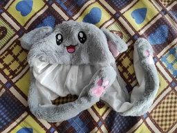 Шапка заєць кігурумі, що світиться з рухомими вухами Pikachu пікачу Блакитна
